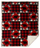 Lumberjack Bear Red Plaid Sherpa Throw Blanket, 54"x68"