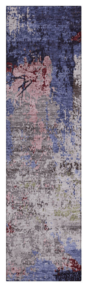 Machine Washable Indoor/Outdoor Chantille ACN1911 Plum 2'3" x 7'6" Runner Rug