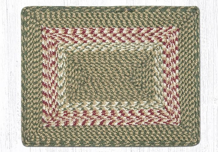 Green/Burgundy Rectangle Placemat 13.25"x17.25"