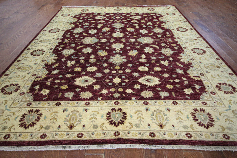 Oushak Hand-Knotted Chobi Peshawar Wool Rug, 8'x10'