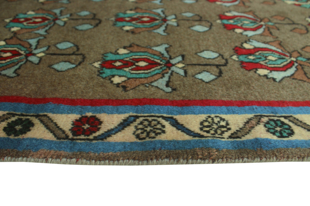 Fine Vintage Distressed Nazmiye Brown Runner