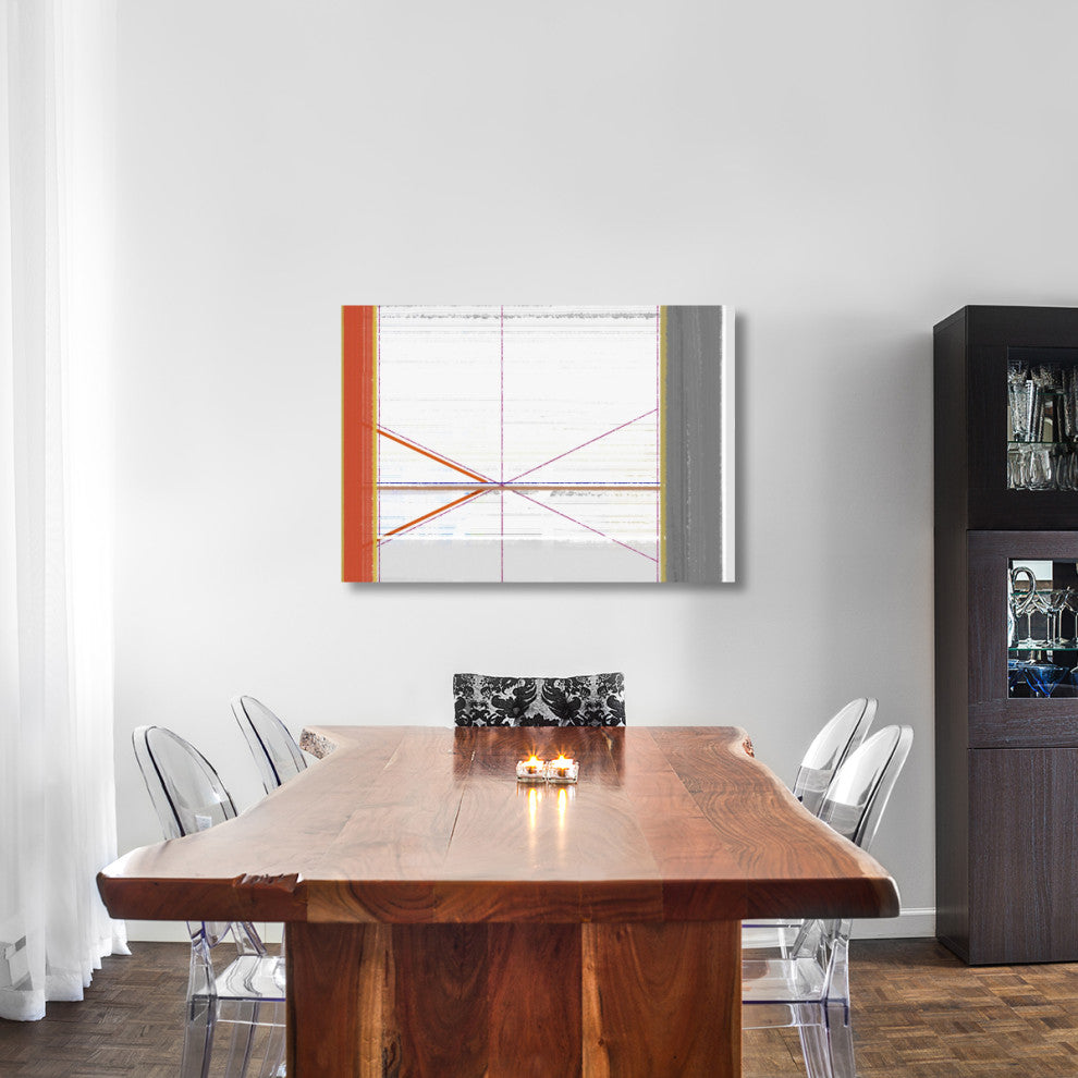 "Abstract Orange And White" Fine Art Print