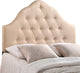 Modern Contemporary King Size Fabric Headboard, Beige Fabric