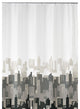 Black and White Scape Fabric Shower Curtain, City