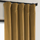 Heritage Plush Velvet Curtain Single Panel, Retro Gold, 50"x96"