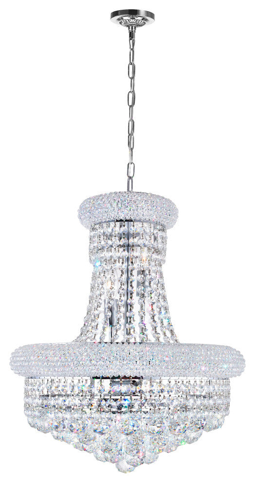Empire 8 Light Down Chandelier With Chrome Finish