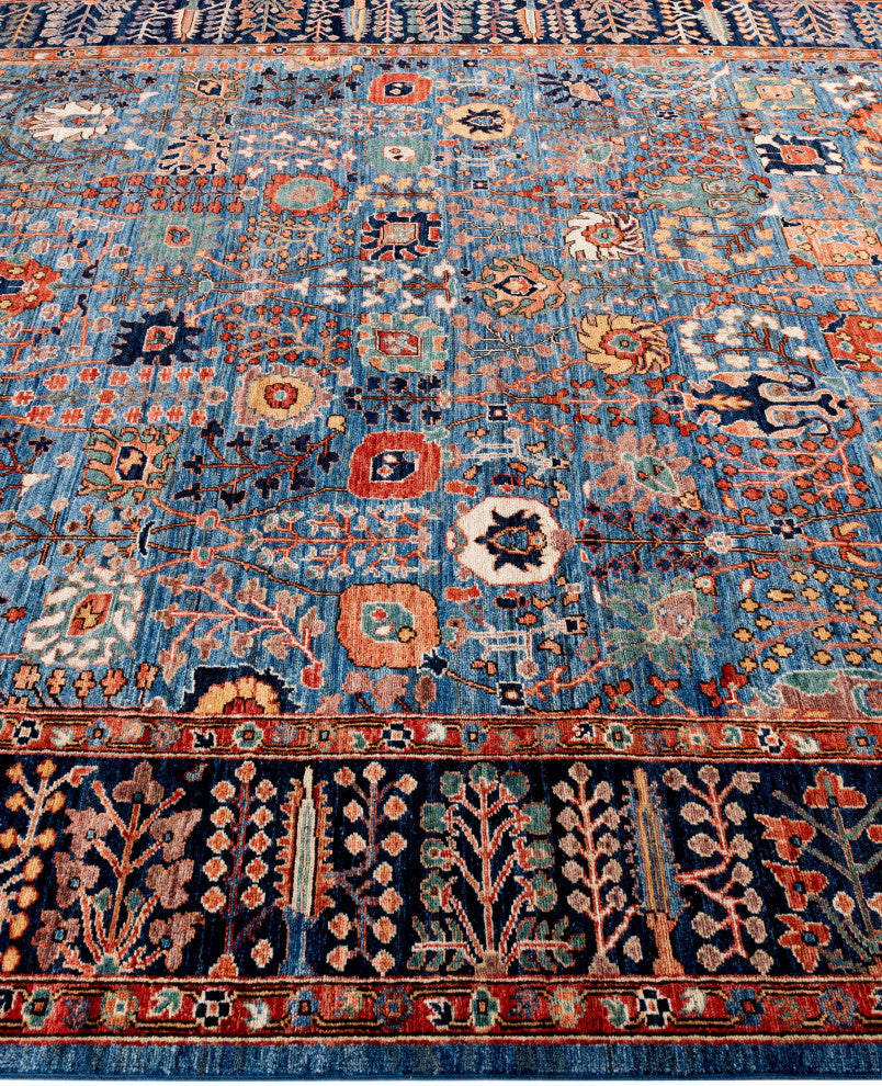 Serapi One-of-a-Kind Hand-Knotted Area Rug Light Blue, 8'1" x 9'11"