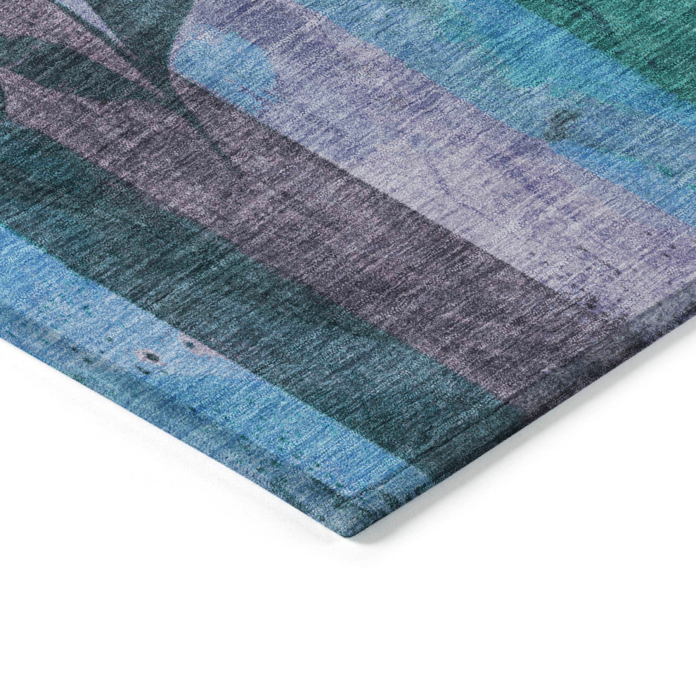 Machine Washable Indoor/Outdoor Chantille ACN1871 Denim 3' x 5' Rug