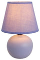 Simple Designs Mini Ceramic Globe Table Lamp, Purple