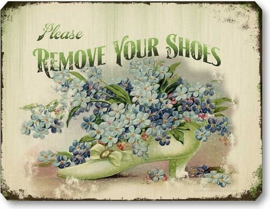Vintage-Style Victorian Remove Shoes Sign