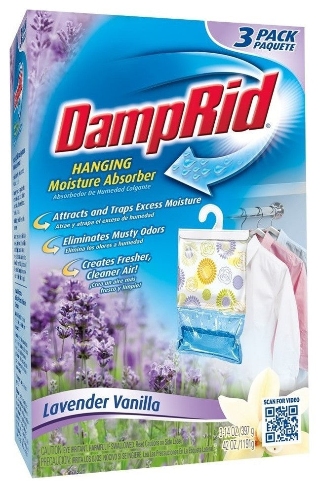 Damp Rid® FG83LV Hanging Closet Freshener, 14 Oz, 3-Pack