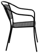 Black Indoor-Outdoor Steel Patio Arm Chair With Round Back