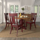 Arbor Hill Panel Back Wood Dining Chair, Set of 2, Berry Red