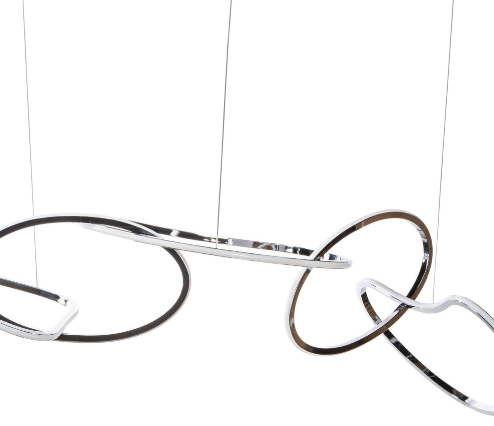 Seoul Integrated LED Dimmable Hoops Chandelier, Chrome, Without Smart Dimmer