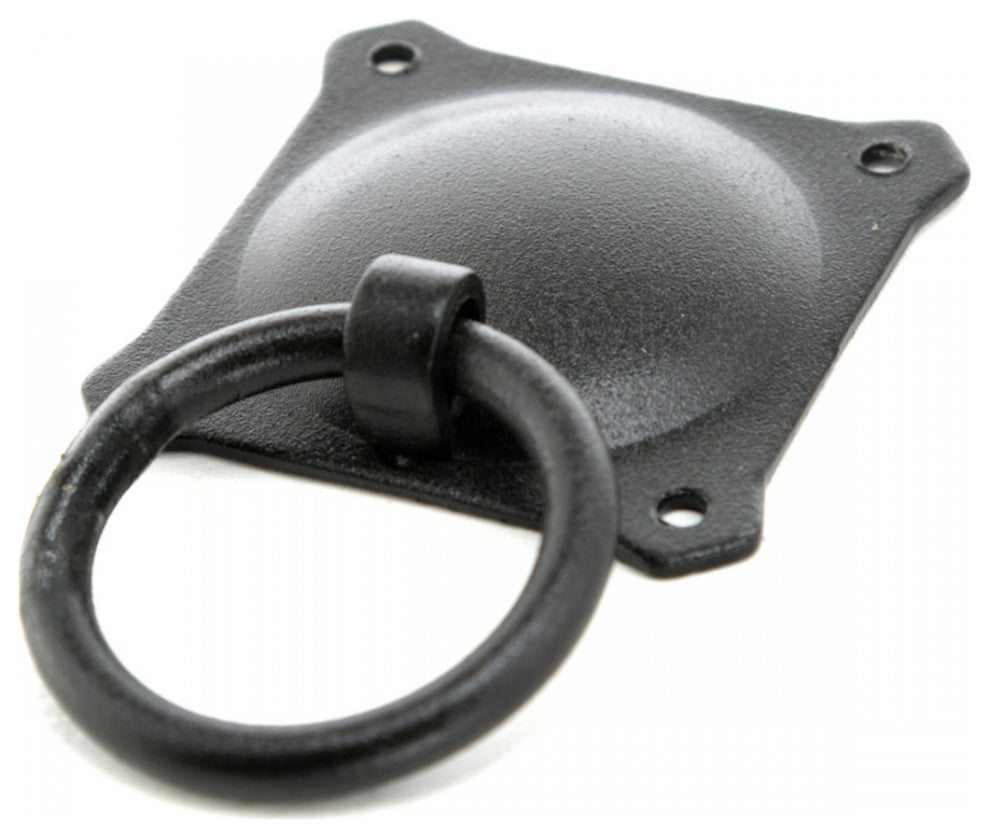 Black Wrought Iron Mission Style Ring Cabinet Pull Swing Handles 2in Set of 4