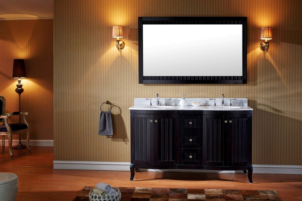 Khaleesi 60" Double Bathroom Vanity Set, Espresso