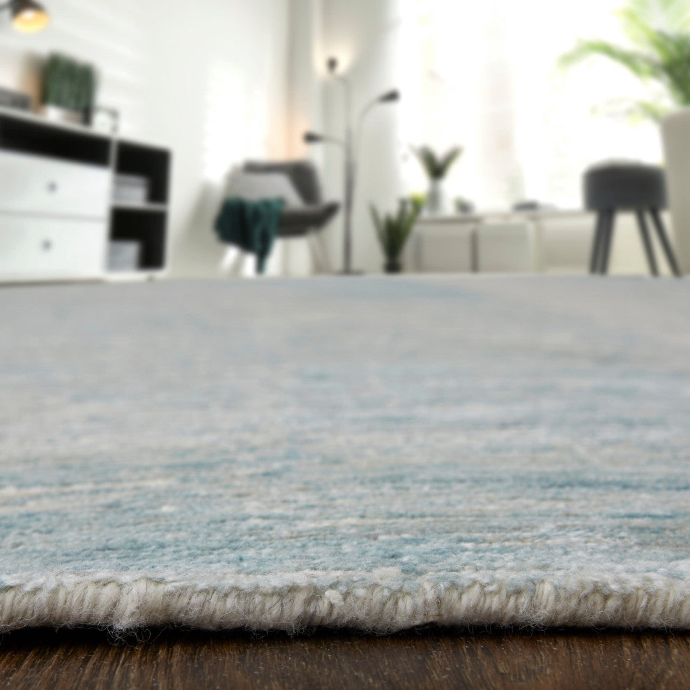 Evie R69CH Modern/Casual/Global Area Rug, Mint/Ivory, 8'6"x11'6"