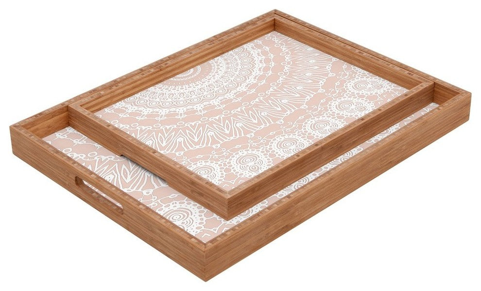 Monika Strigel Waiting For You Rose Rectangular Tray, 18"x14"