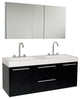 Opulento Black Modern Double Sink Bathroom Vanity, Faucet FFT3076BN