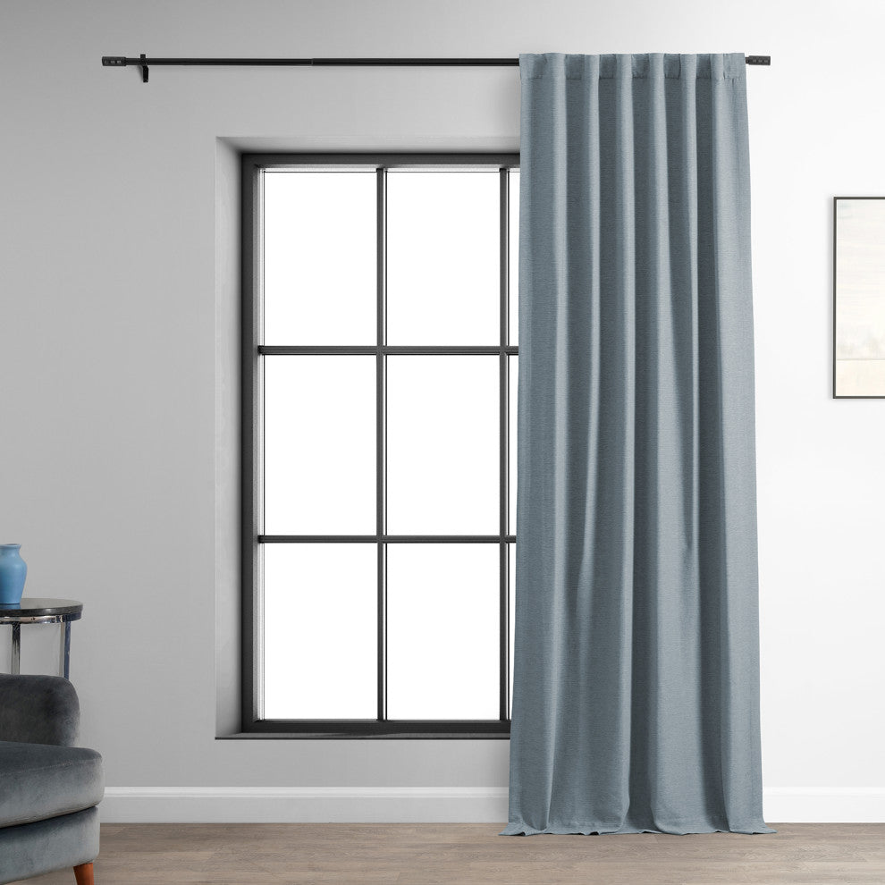 Bellino Blackout Room Darkening Curtain Single Panel, Gulf Blue, 50"x84"