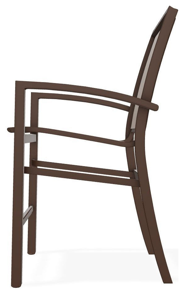 Kendall Sling Balcony Height Stackable Outdoor Stool, Augustine Fennel/Kona