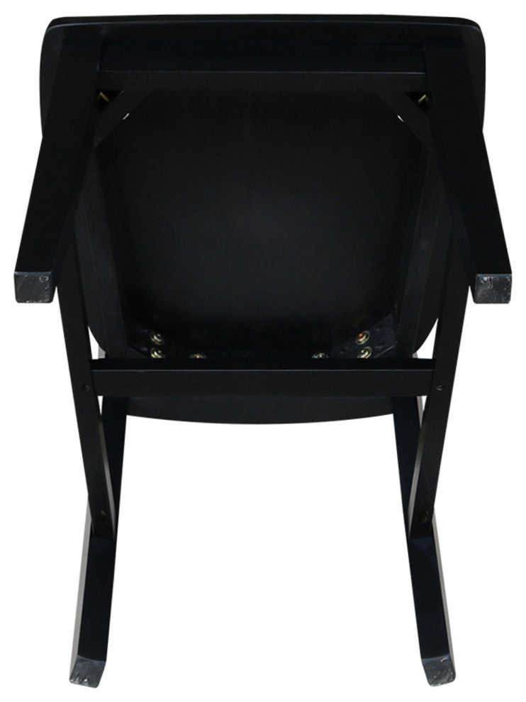 Set of Two San Remo Slat Back Chairs, Black