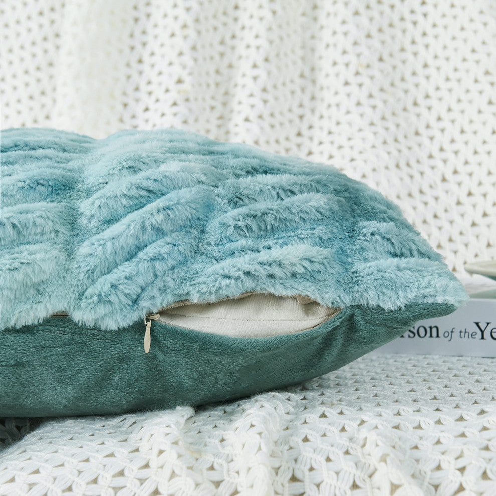 Shar Pei Faux Fur Pillow Shell Set, Trellis, 2 Piece Euro, 26"x26"