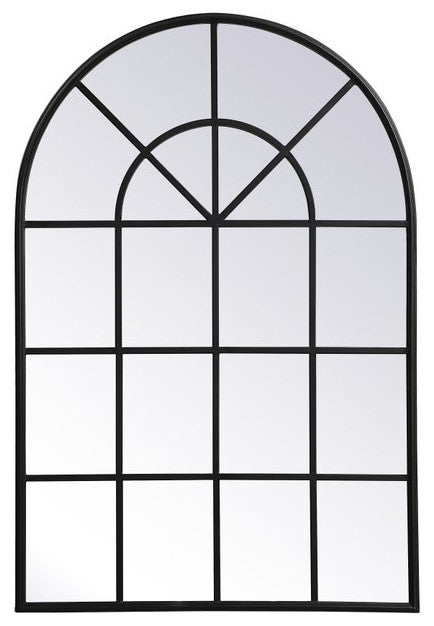 Elegant MR613248BK Metal Windowpane Mirror 32"X47", Black