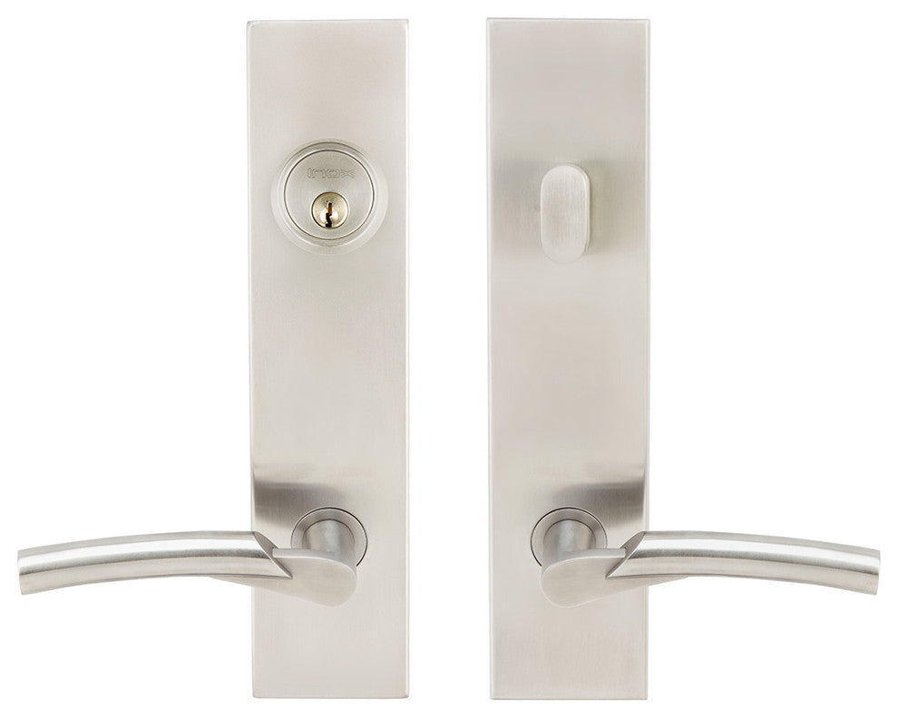 Phoenix Lever, Tubular Entry, Single Cylinder, LH, Satin Stainless Steel
