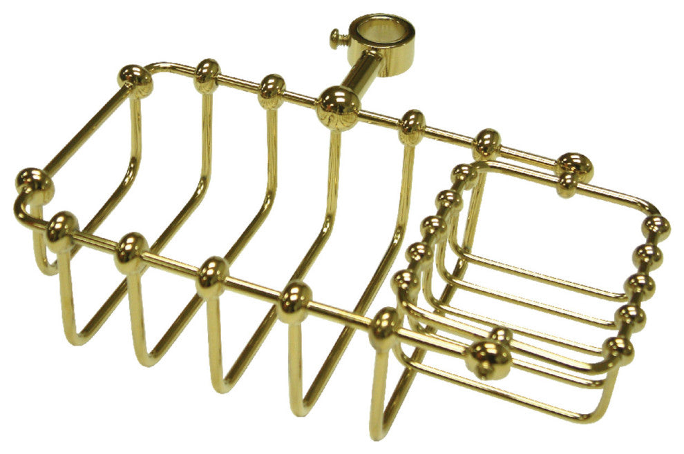 Kingston Brass 7" Riser Mount Soap Basket, Polished Brass