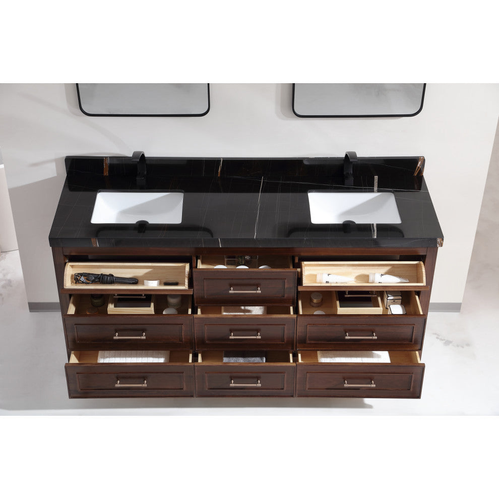 WK2428-72-EB-B Vanity With Mirror, Sconce and Faucet Included
