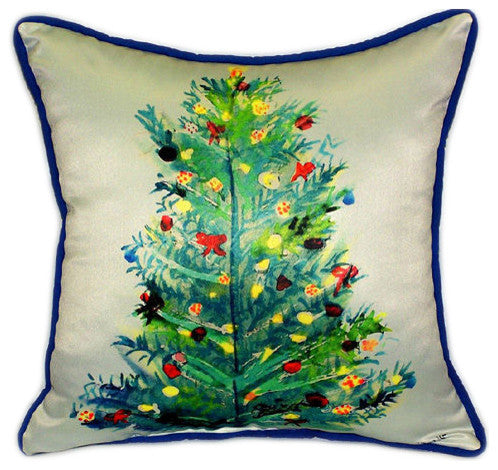 Pair of Betsy Drake Christmas Tree Large Pillows