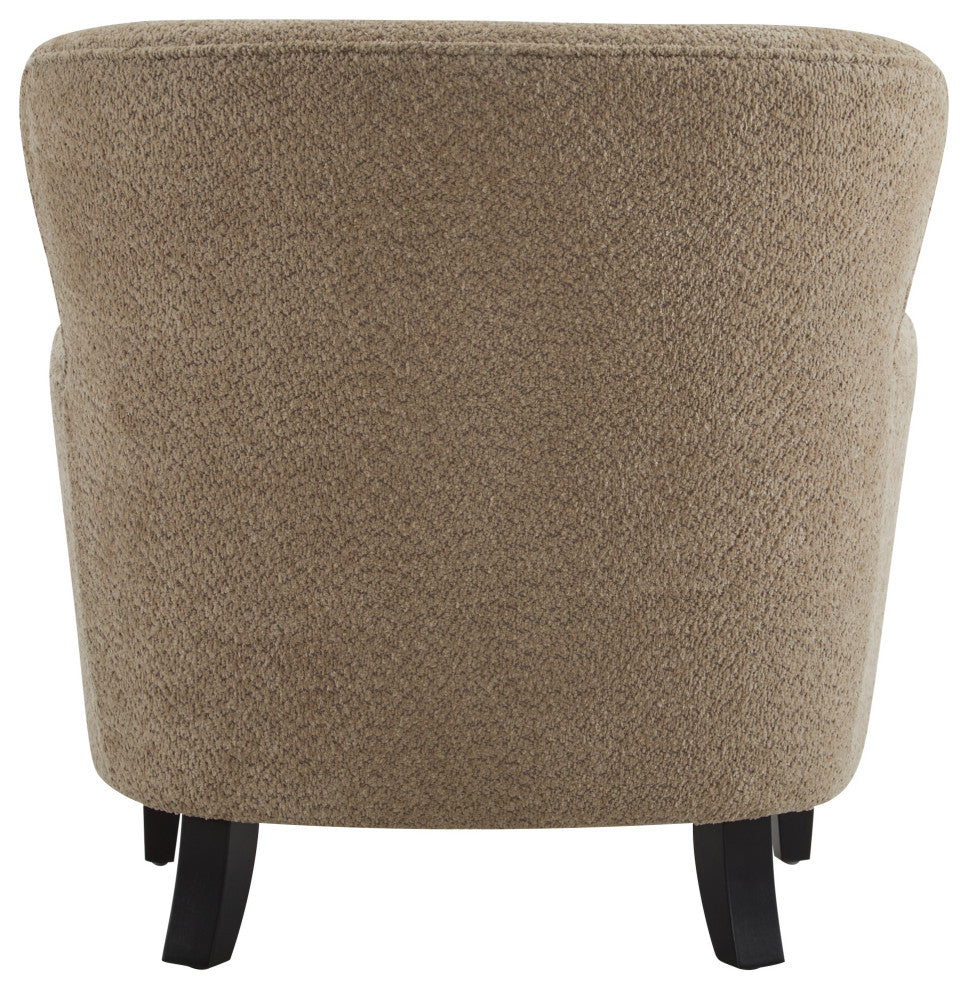 Gerald Boucle Upholstered Club Chair and Ottoman Set, Brown
