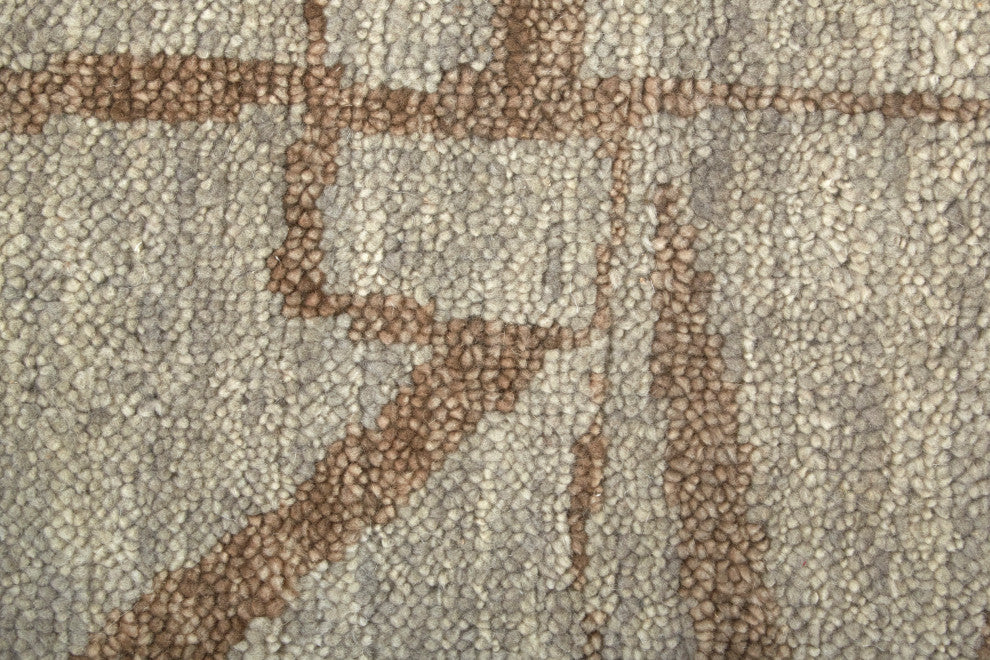 Sutton T6003 Transitional/Industrial/Casual Area Rug, Tan/Orange, 11'6"x15'