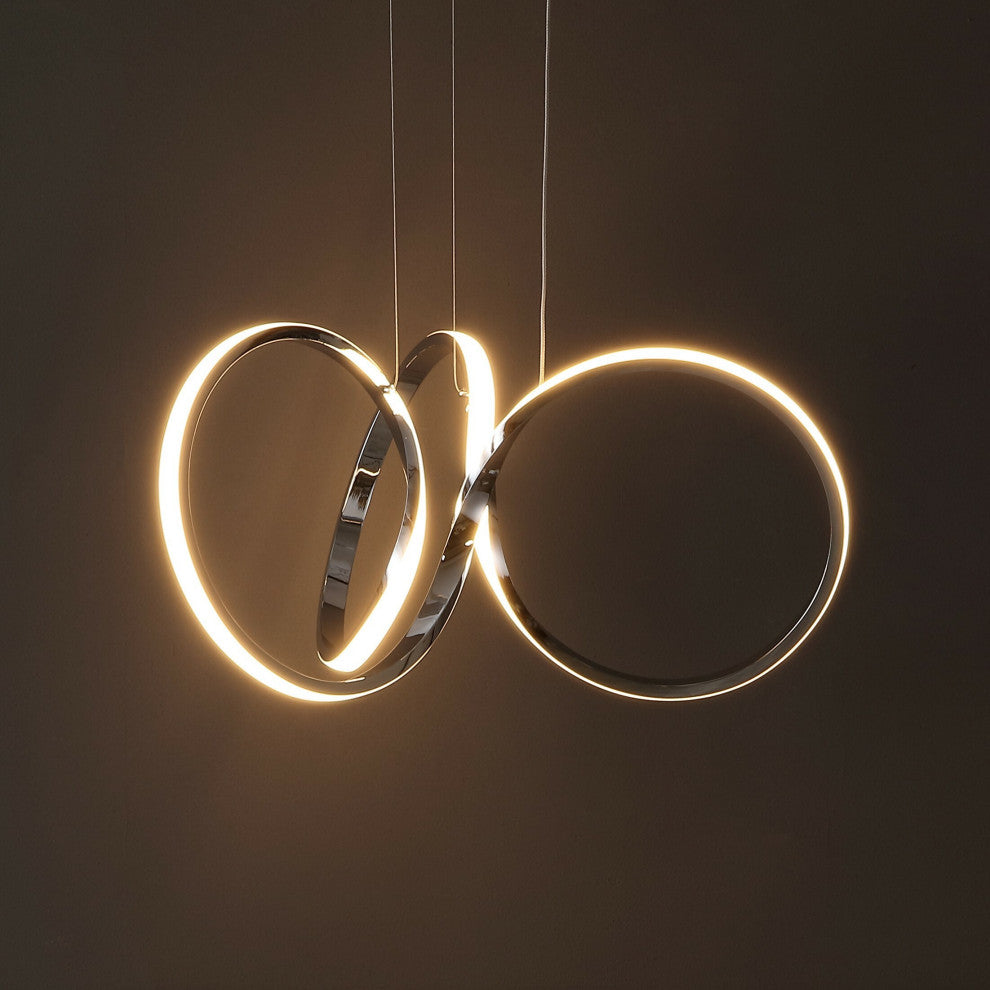 1-Light Contemporary Minimalist Aluminum Ribbon Integrated LED Pendant