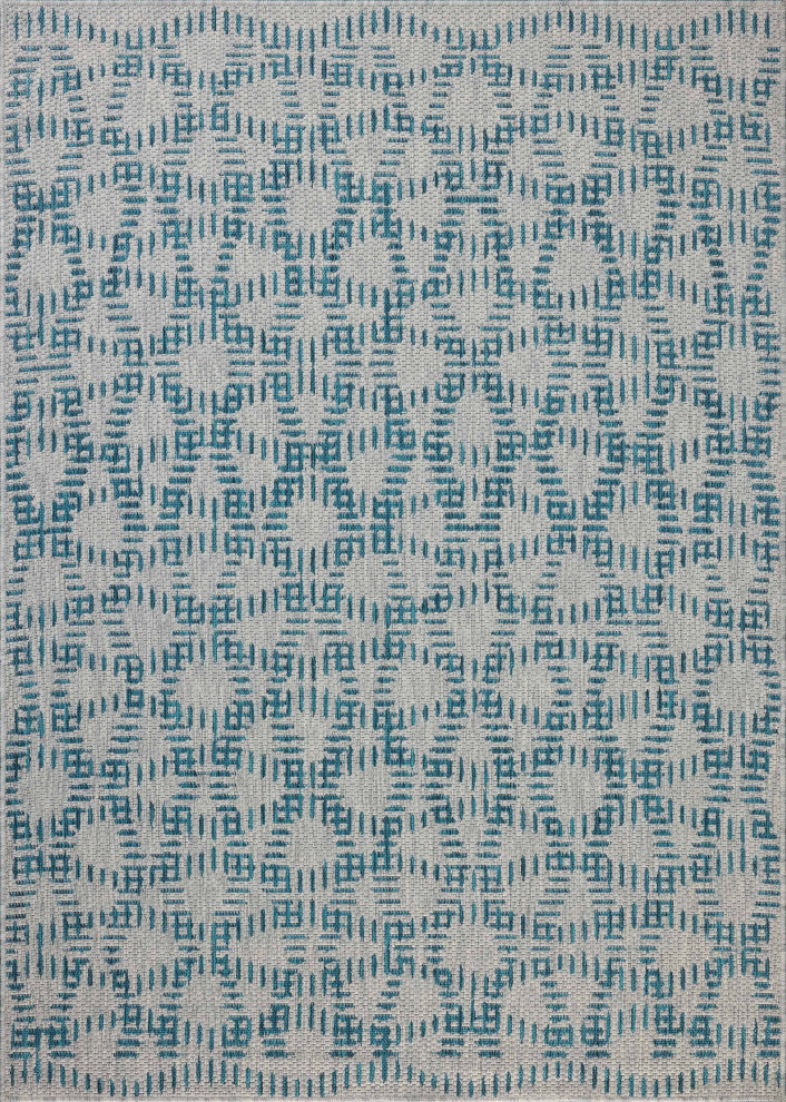 Loloi Easton Fog / Teal 4'-0" x 6'-0" Accent Rug
