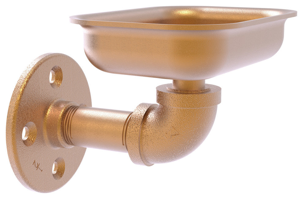 Pipeline Wall Mounted Soap Dish, Brushed Bronze