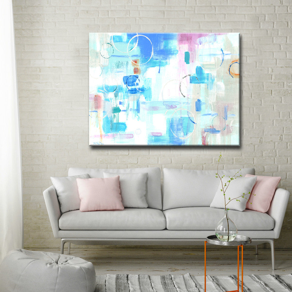 Silver Circles' Ready2HangArt Canvas by Leslie Owens, 30"x20"