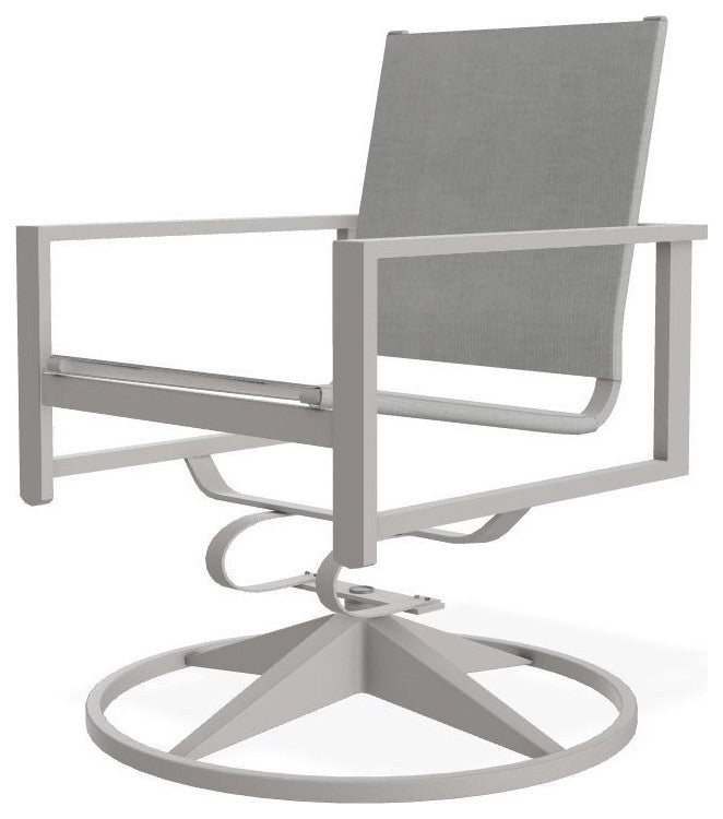 Tribeca Sling Outdoor Swivel Rocker, Alloy/Warm Gray