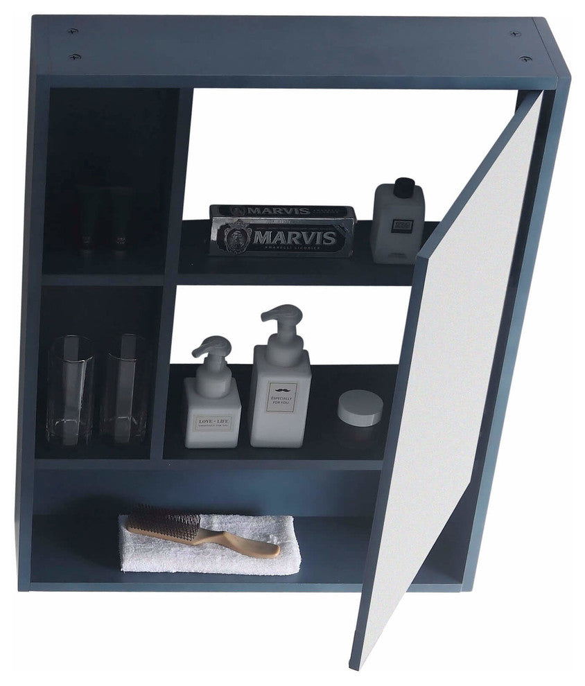 Fine Fixtures Surface Mount Bathroom Medicine Cabinet, Blue.