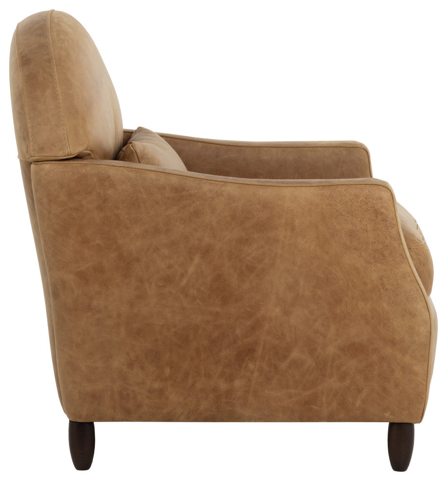 Cynthia Lounge Chair, Camel Leather