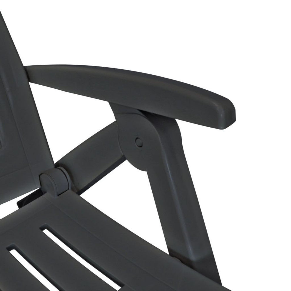 vidaXL Sun Lounger With Footrest Plastic Anthracite