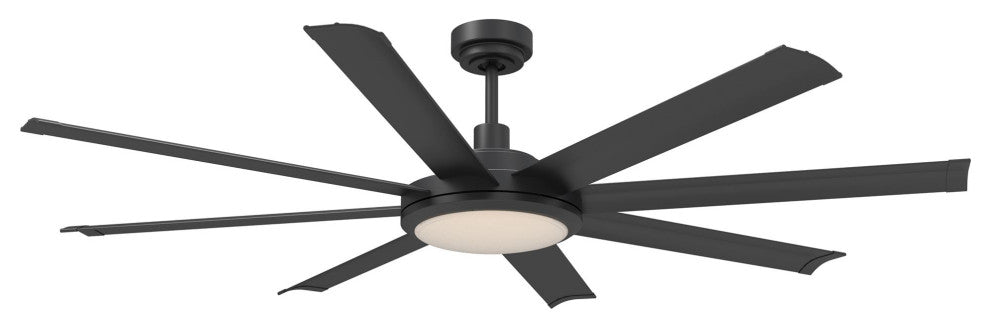 60 in Matte Black Modern Ceiling fan with 8 Blades, Remote Control