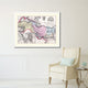 Persia, Iraq, Iran, Afghanistan Old Map Print On Canvas With Frame 28" X 37"