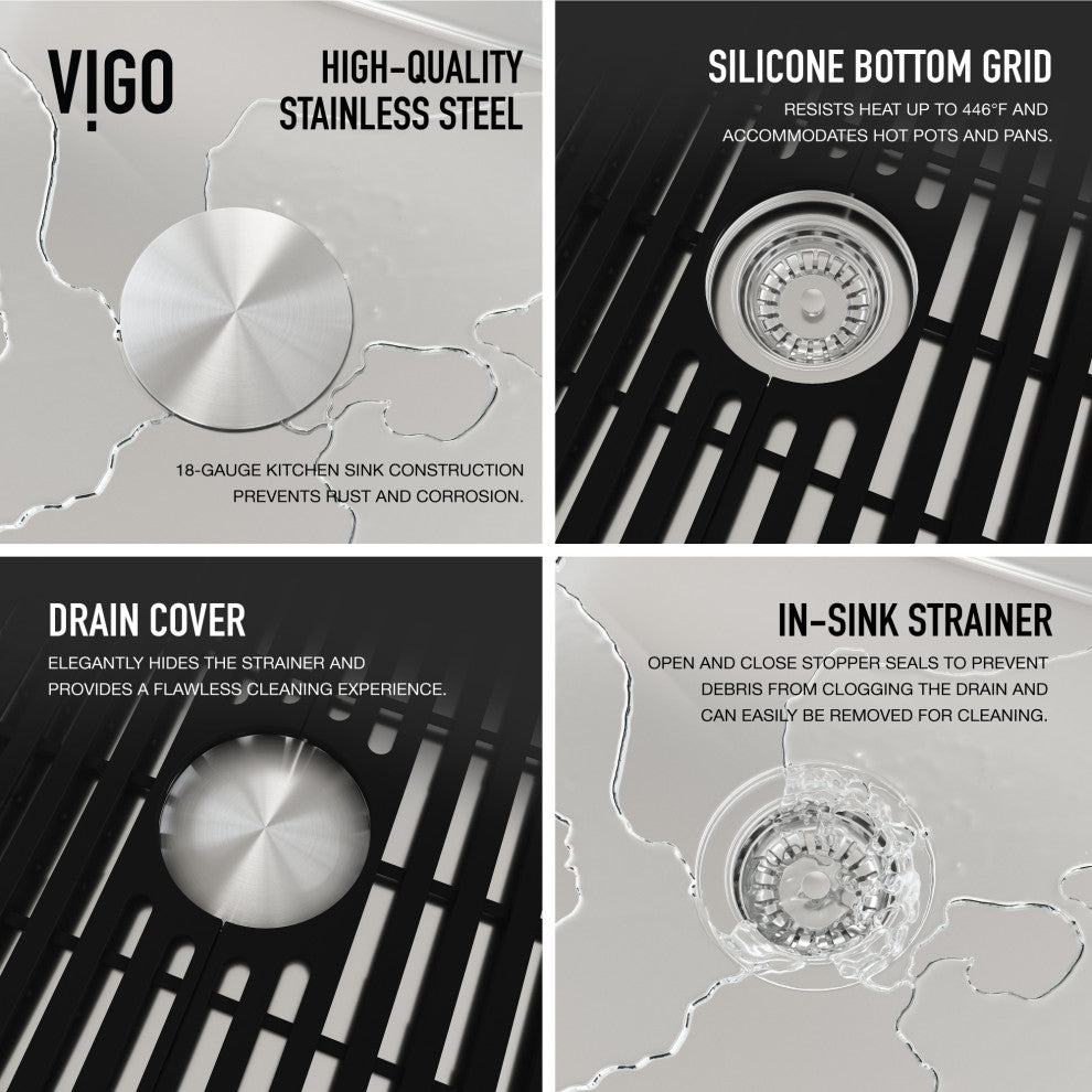 Mercer Single Bowl Stainless Steel Undermount Kitchen Sink with Accessories, 33" L X 20" W, Workstation