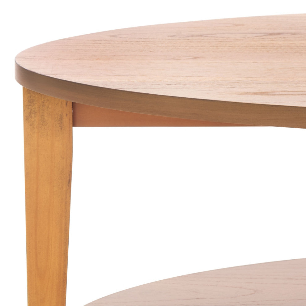 Safavieh Couture Leonardi Oval Wood Coffee Table, Natural