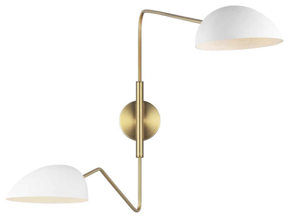 Jane Double Task Sconce, Matte White