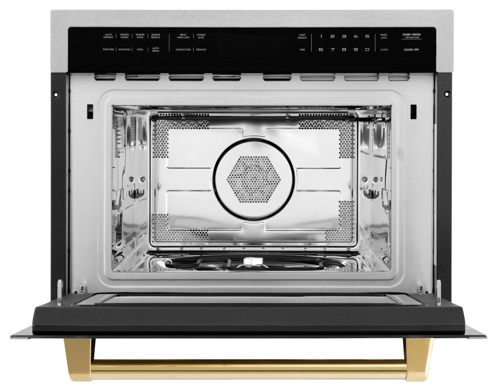 ZLINE 24" Microwave Oven, DuraSnow With Gold MWOZ-24-SS-G