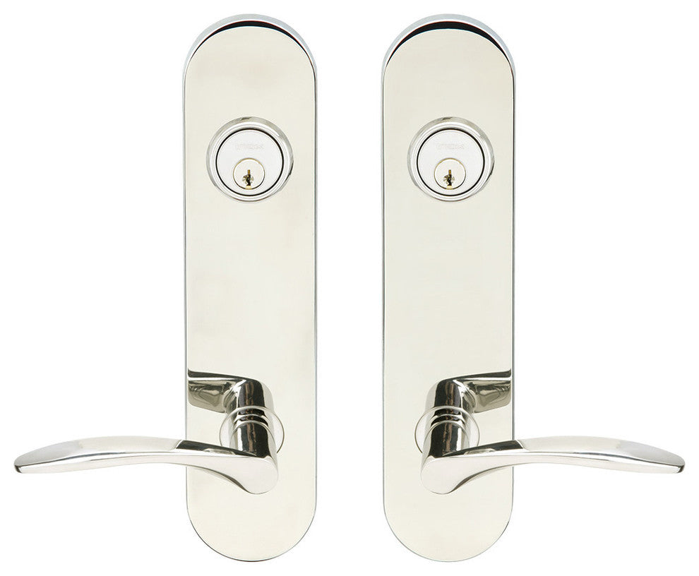 Crest Lever, Tubular Entry, Double Cylinder, Polished Stainless Steel