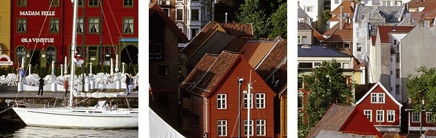 "Bergen Norway" Canvas Art, 36"x12"x1.25"